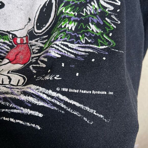 Vintage 80s Christmas Snoopy Sweatshirt Medium - Picture 3 of 4